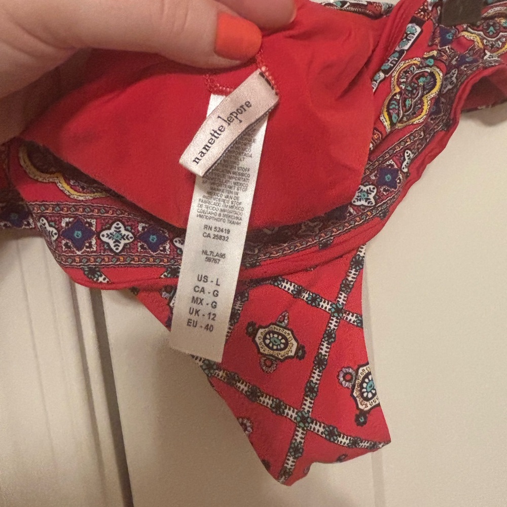 Nanette Lepore Red Paisley Bikini - EUC - Picture 3 of 5